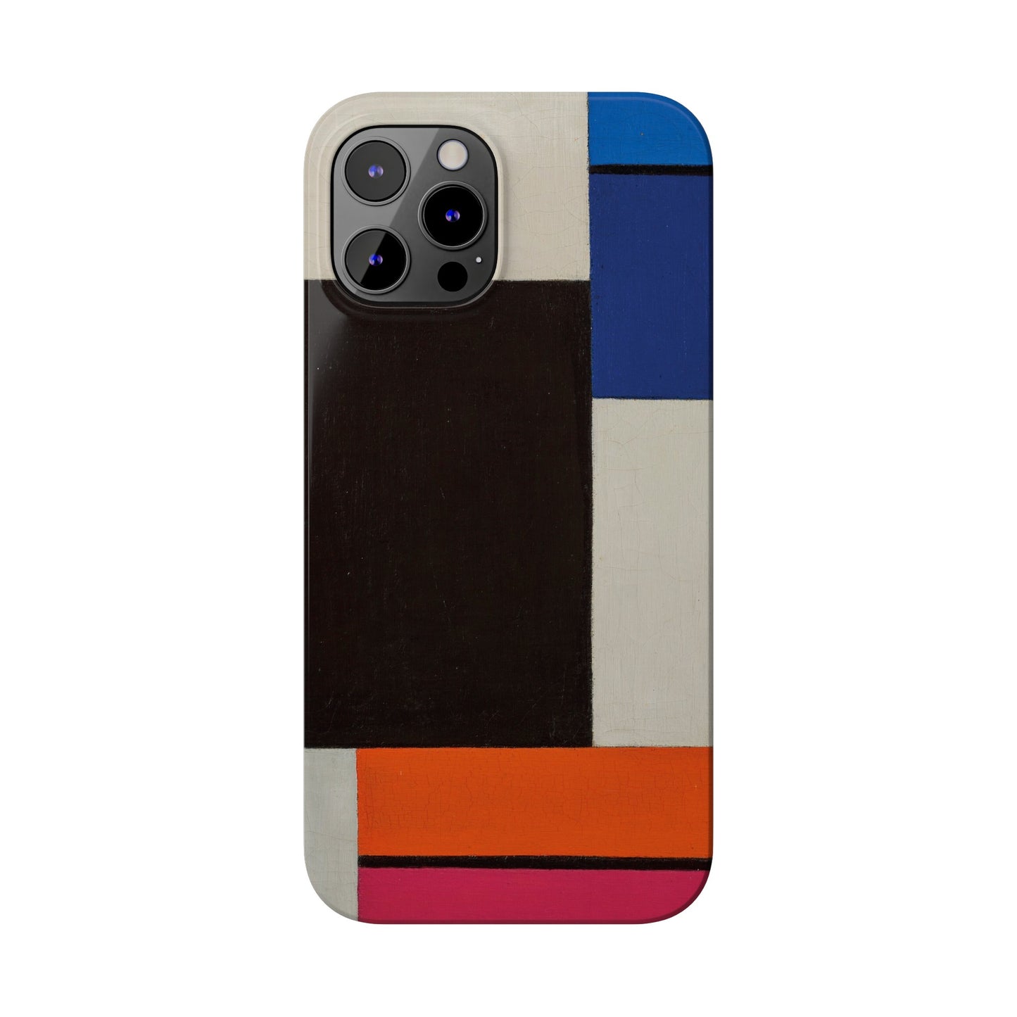 a cell phone case with a multicolored design