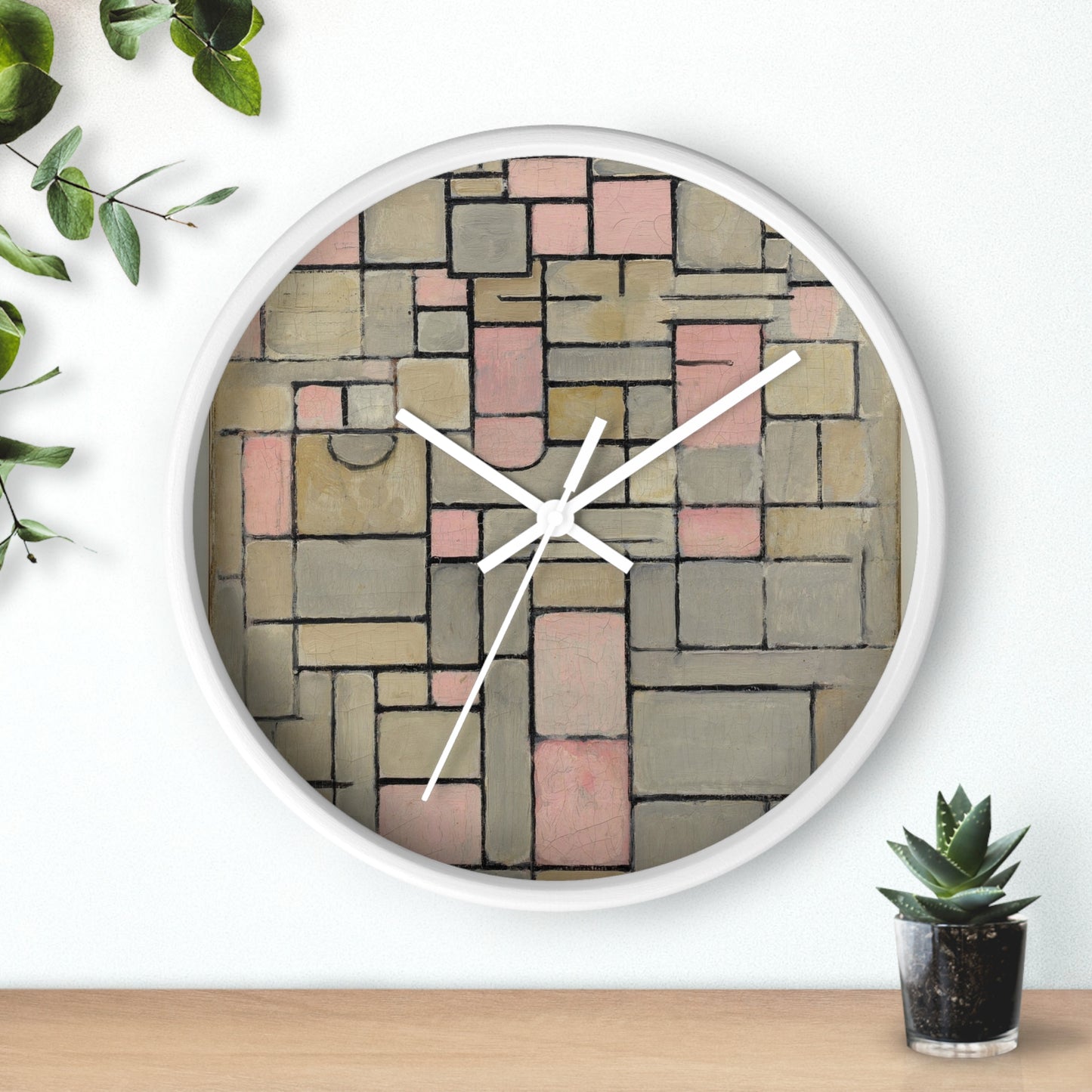 PIET MONDRIAN COMPOSITION 8 (1914) - WOODEN ART WALL CLOCK