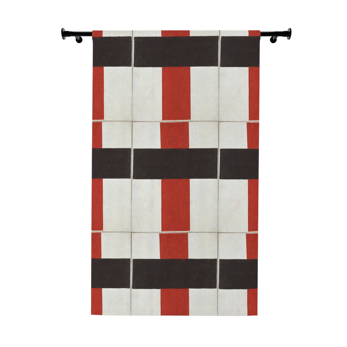 KAZIMIR MALEVICH - LARGE CROSSIN BLACK OVER RED ON WHITE (1920) - WINDOW ART CURTAIN