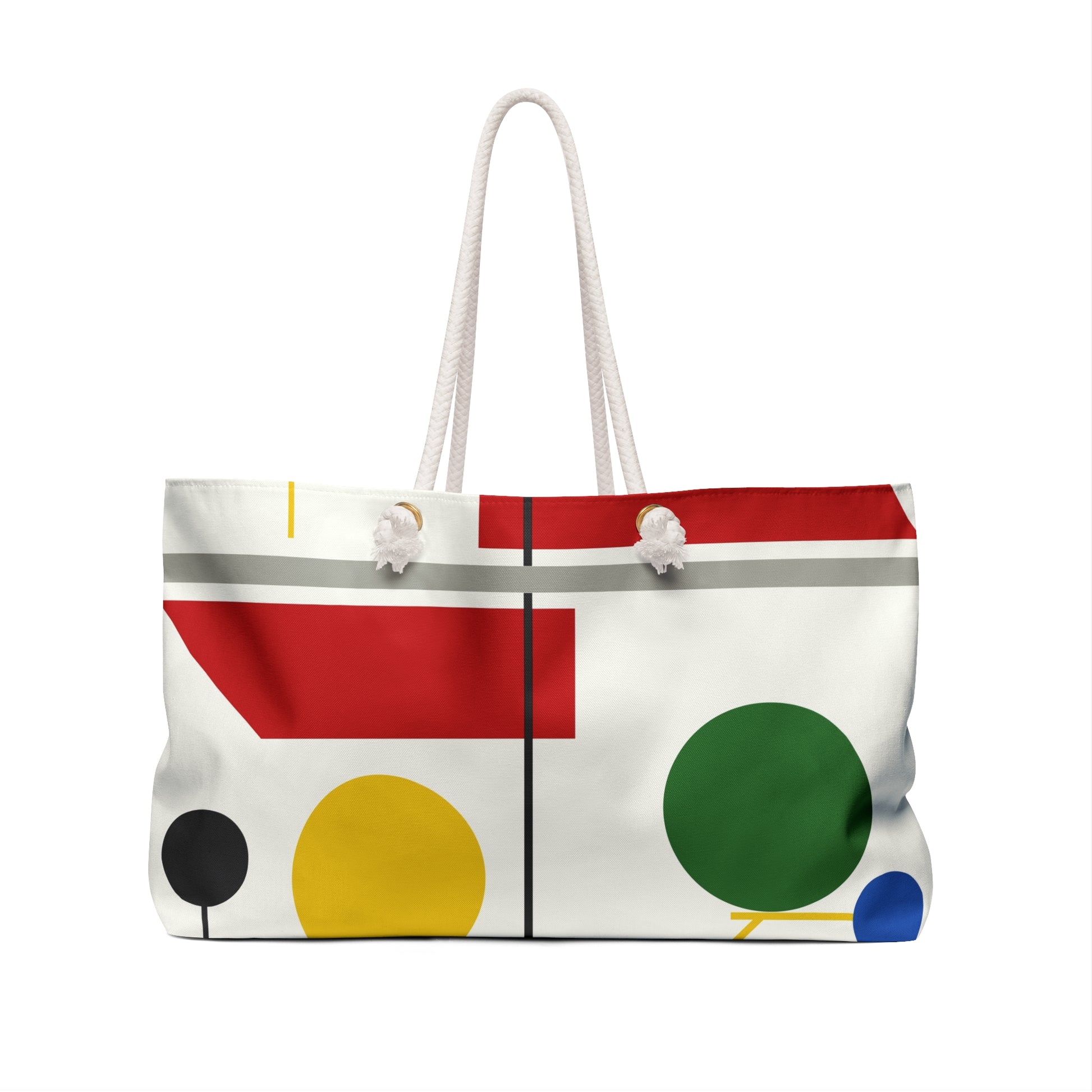 MYRIAM THYES - FOUR SPACES WITH PLANES, CIRCLES AND CROSS - WEEKENDER TOTE BAG