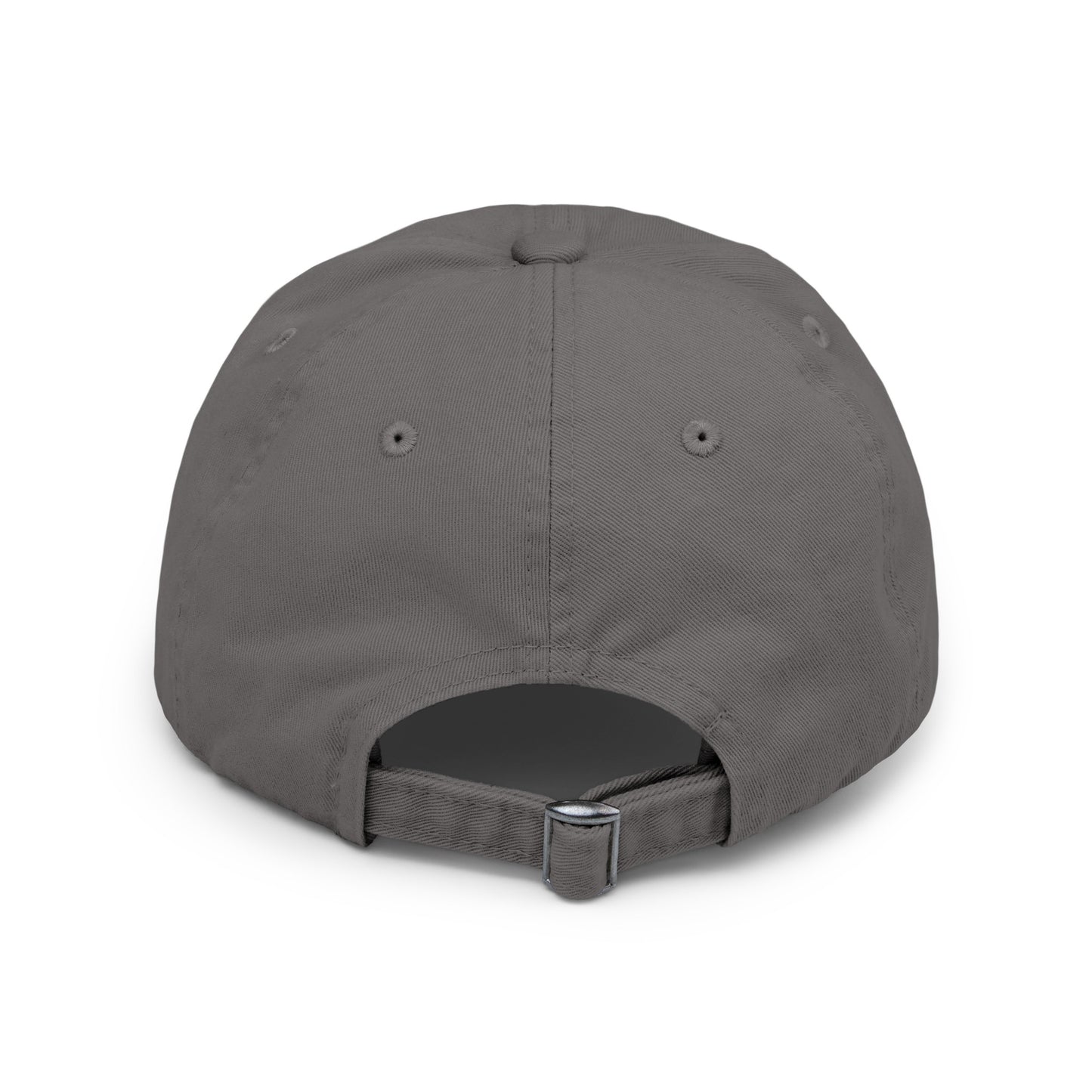the back of a gray hat on a white background
