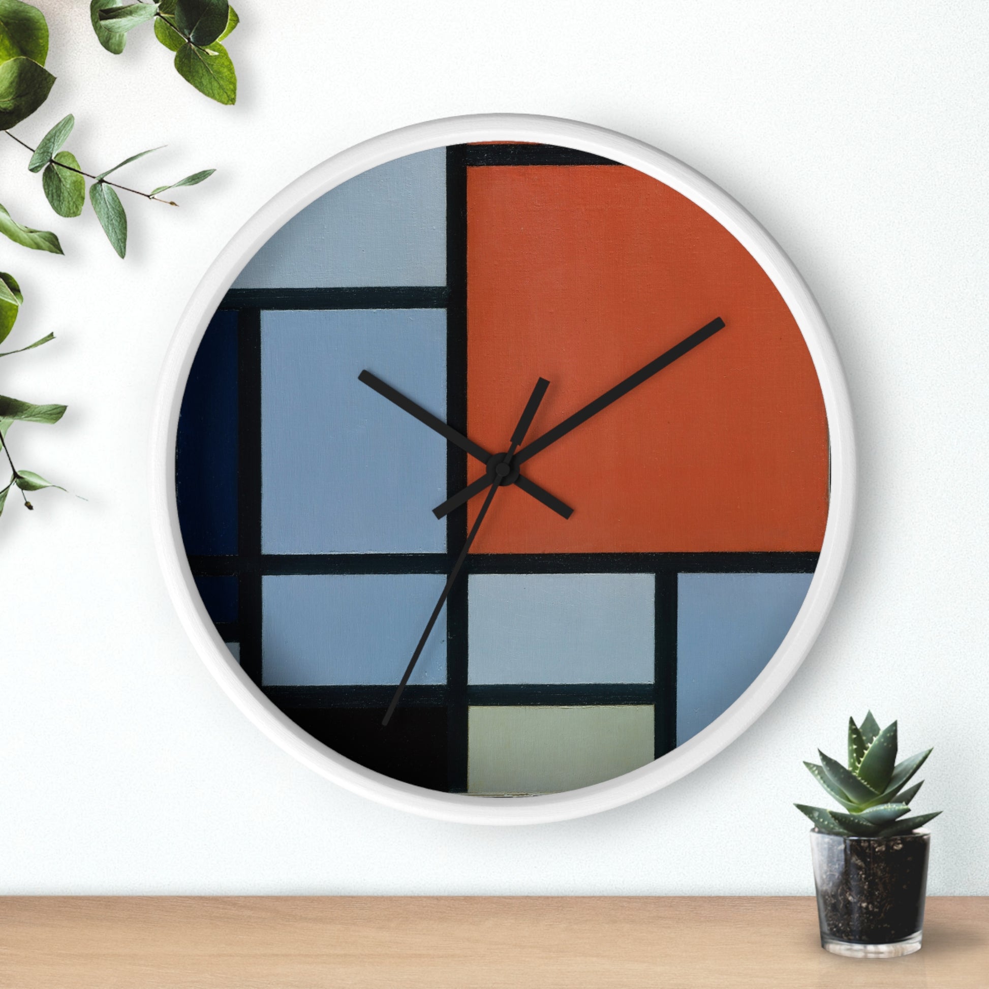 PIET MONDRIAN - COMPOSITION - WOODEN ART WALL CLOCK