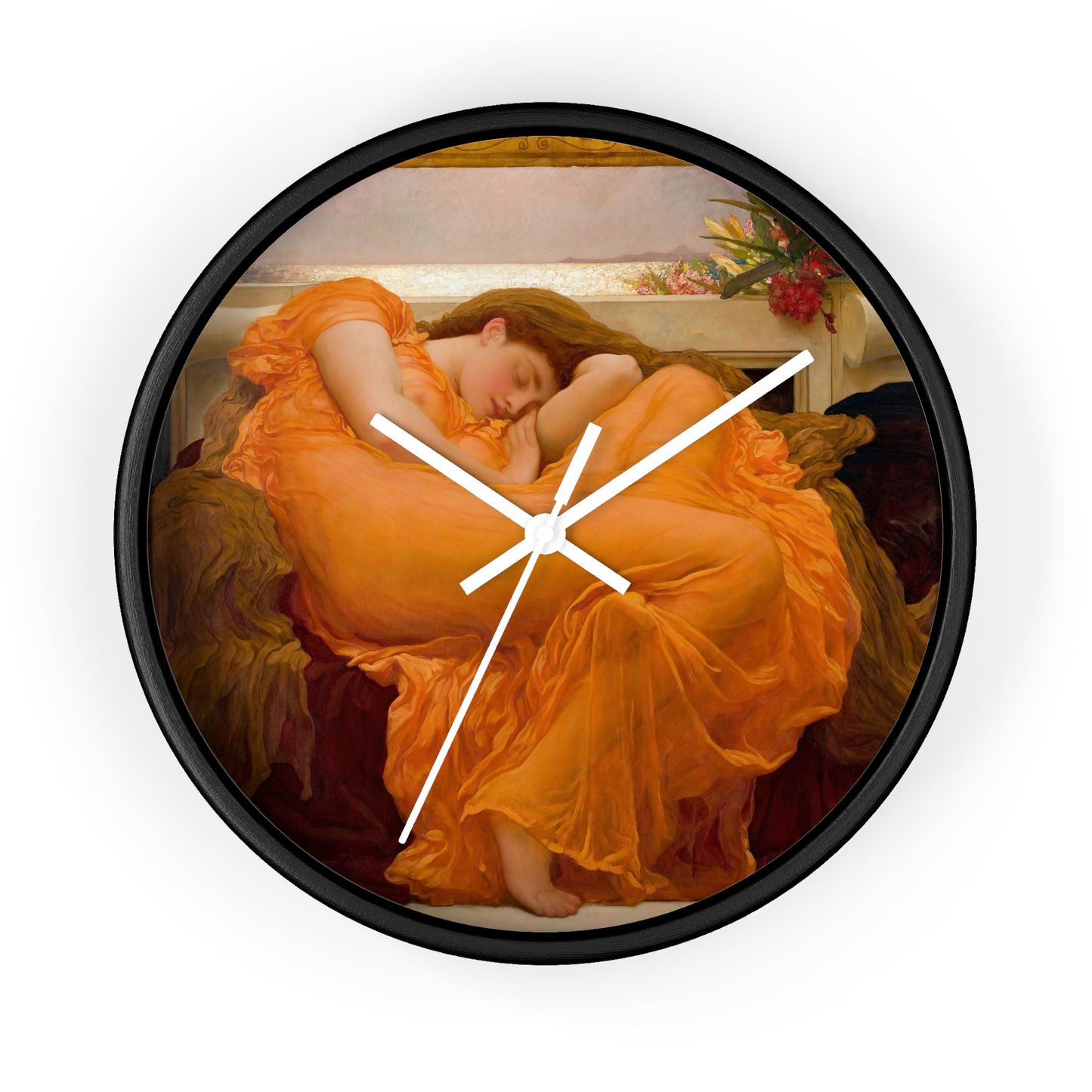 FREDERIC LEIGHTON - FLAMING JUNE - WOODEN WALL ART CLOCK