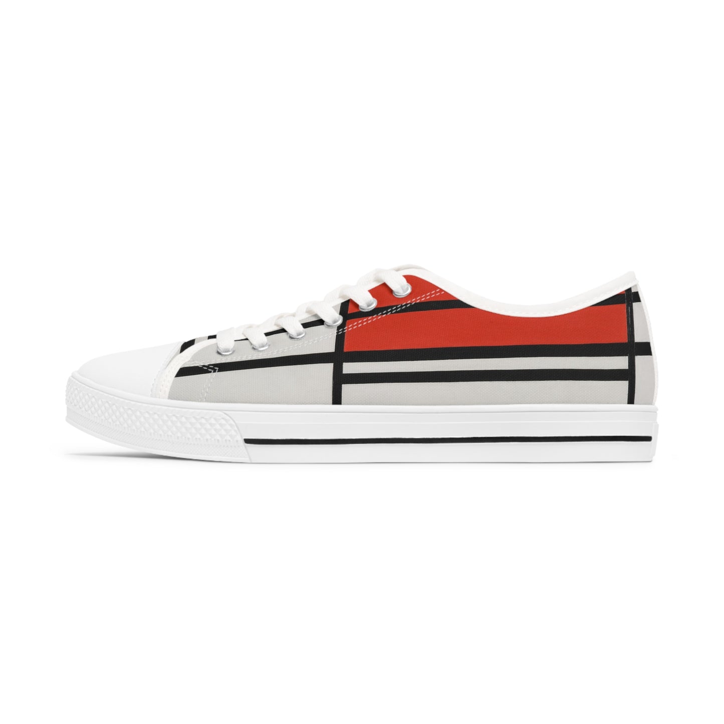 PIET MONDRIAN - COMPOSITION OF RED AND WHITE - LOW TOP ART SNEAKERS FOR HER