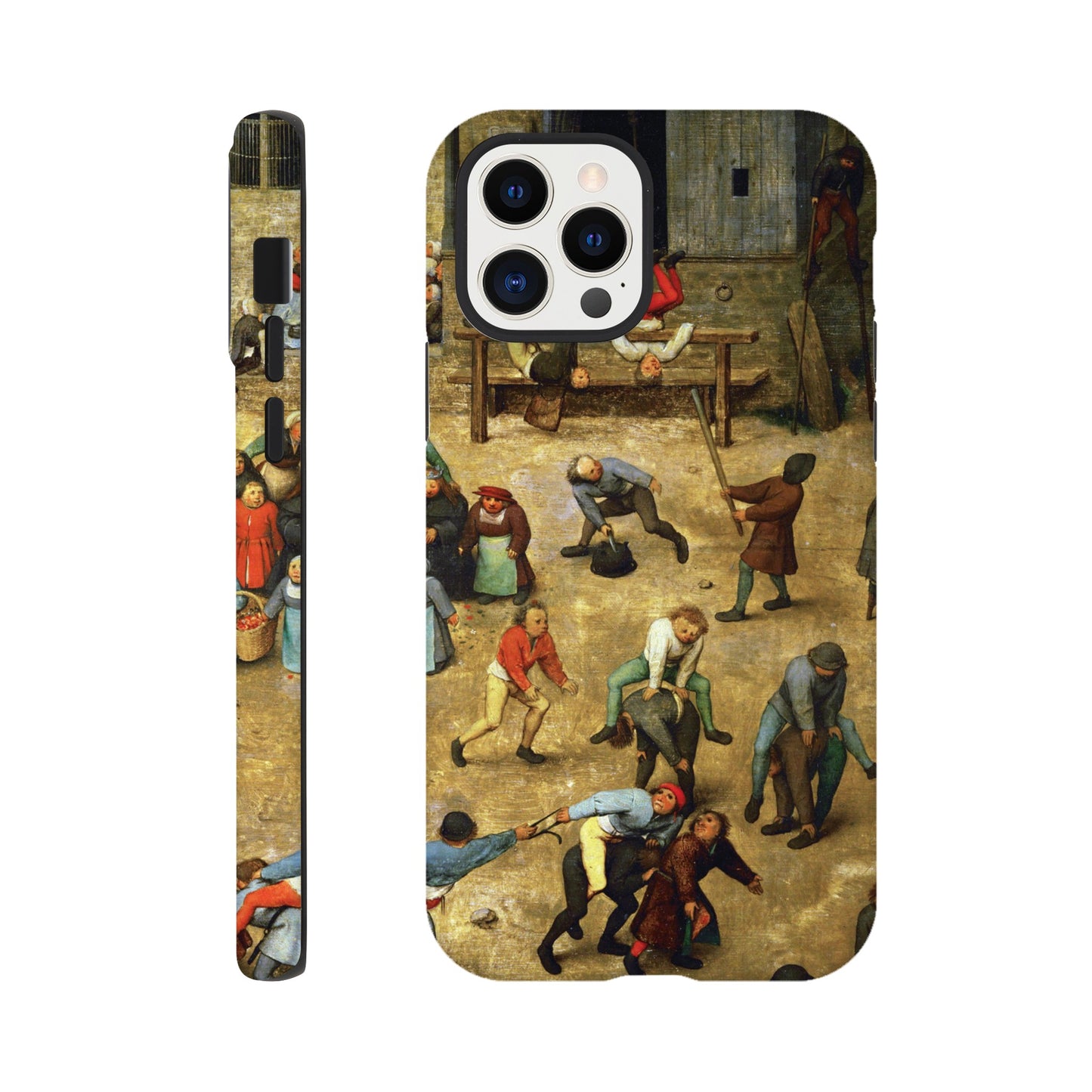 a phone case with a painting of people on it