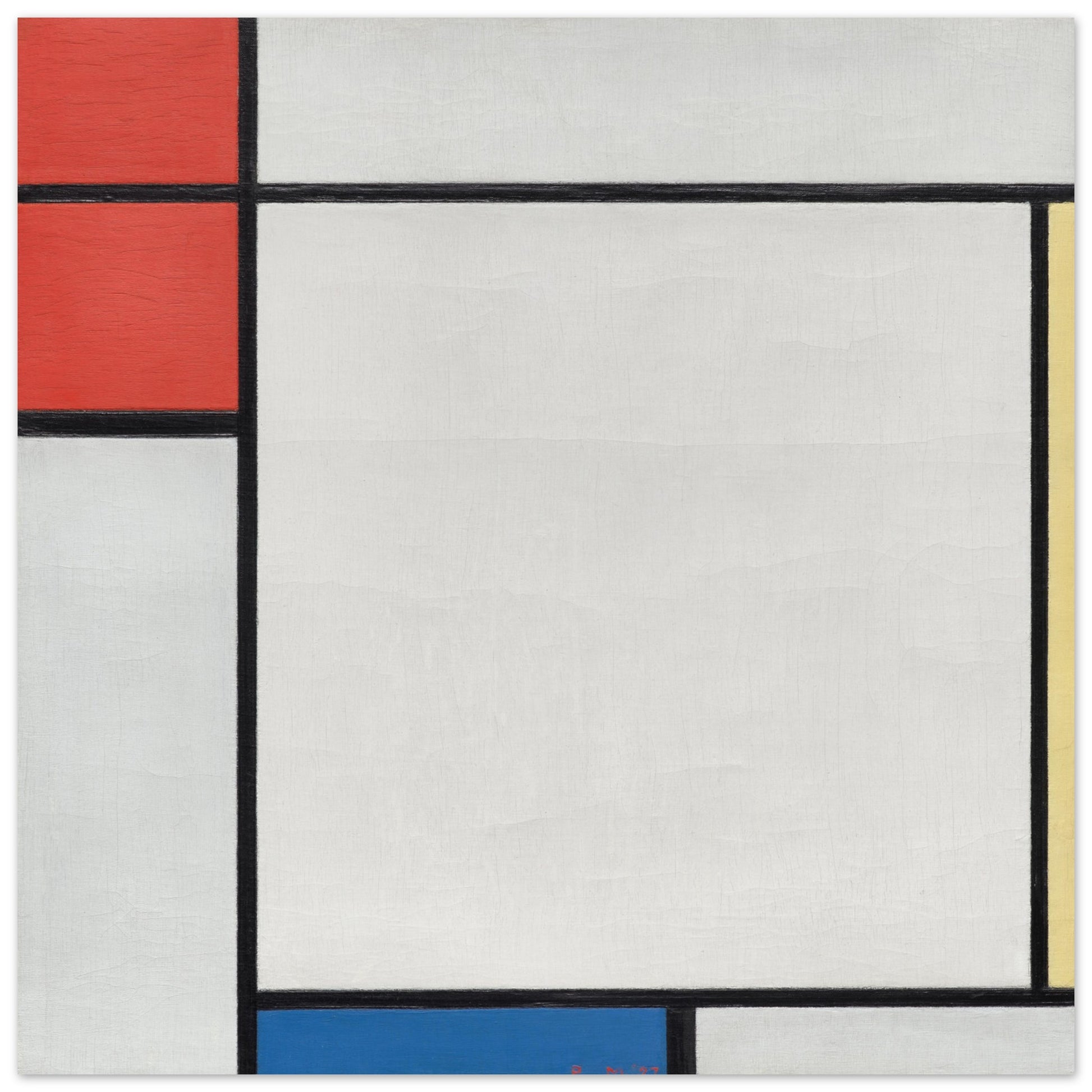 PIET MONDRIAN - COMPOSITION WITH RED, YELLOW, AND BLUE (1927) - ALUMINUM PRINT 
