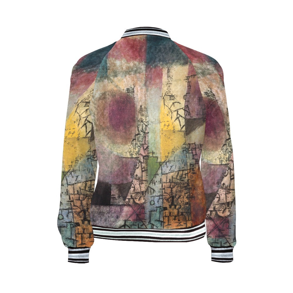 a jacket with a colorful pattern on it