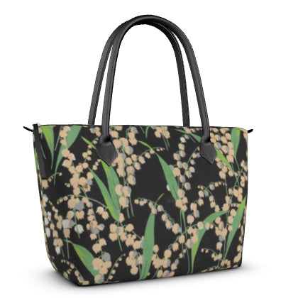 LILIES OF THE VALLEY - LEATHER TOTE