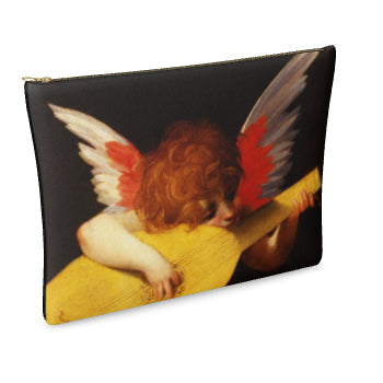ROSSO FIORENTINO - ANGEL PLAYING A MANDOLIN - LEATHER CLUTCH