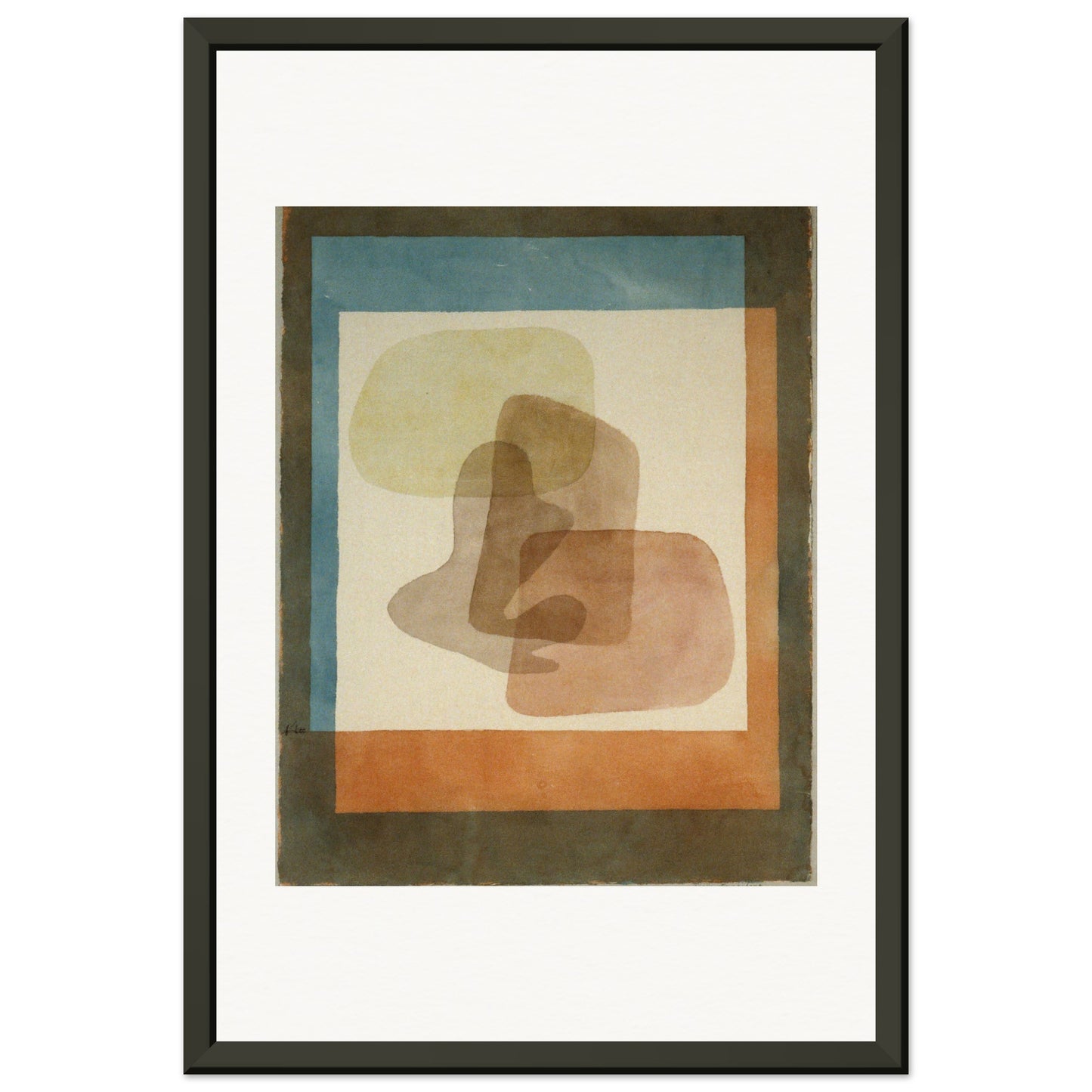 PAUL KLEE - FREE FORMS RIGIDLY MOUNTED (1930) - MUSEUM MATTE POSTER IN METAL FRAME