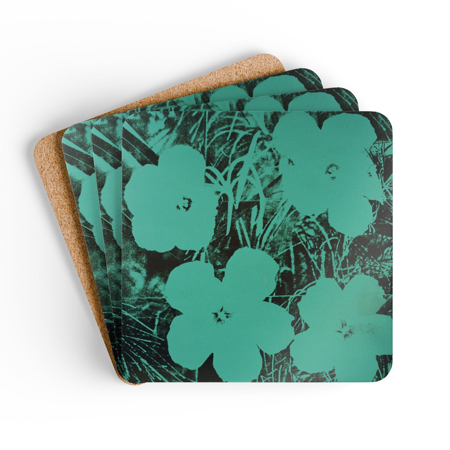 ANDY WARHOL - TEN-FOOT FLOWERS - CORKWOOD COASTER SET