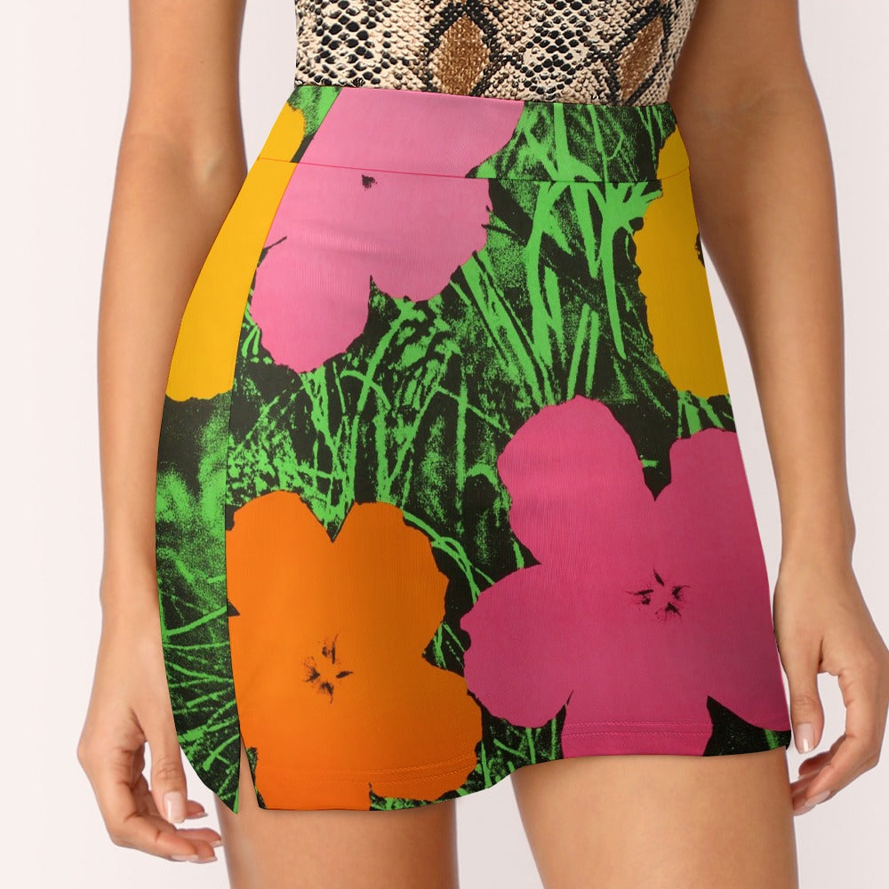 ANDY WARHOL - FLOWERS - SKORT WITH A POCKET FOR A CELL PHONE