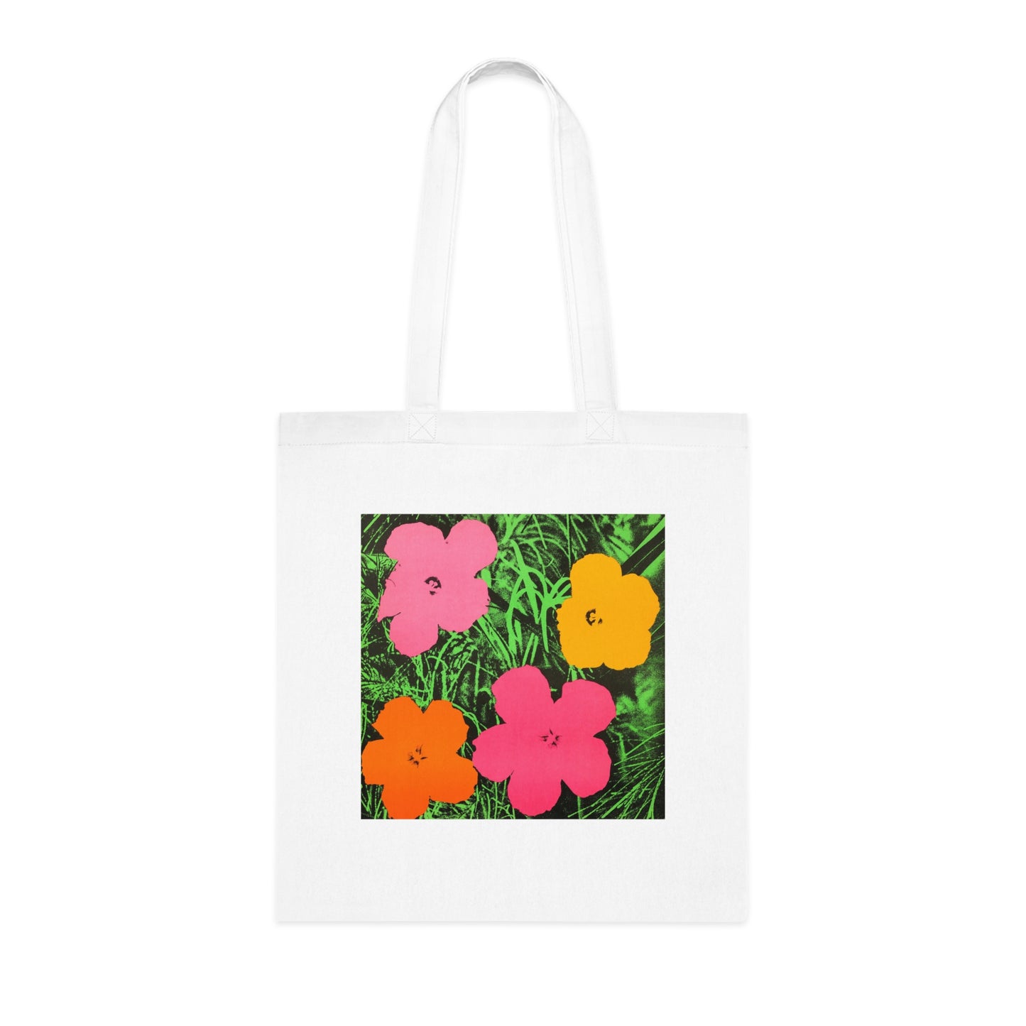 a tote bag with flowers on it