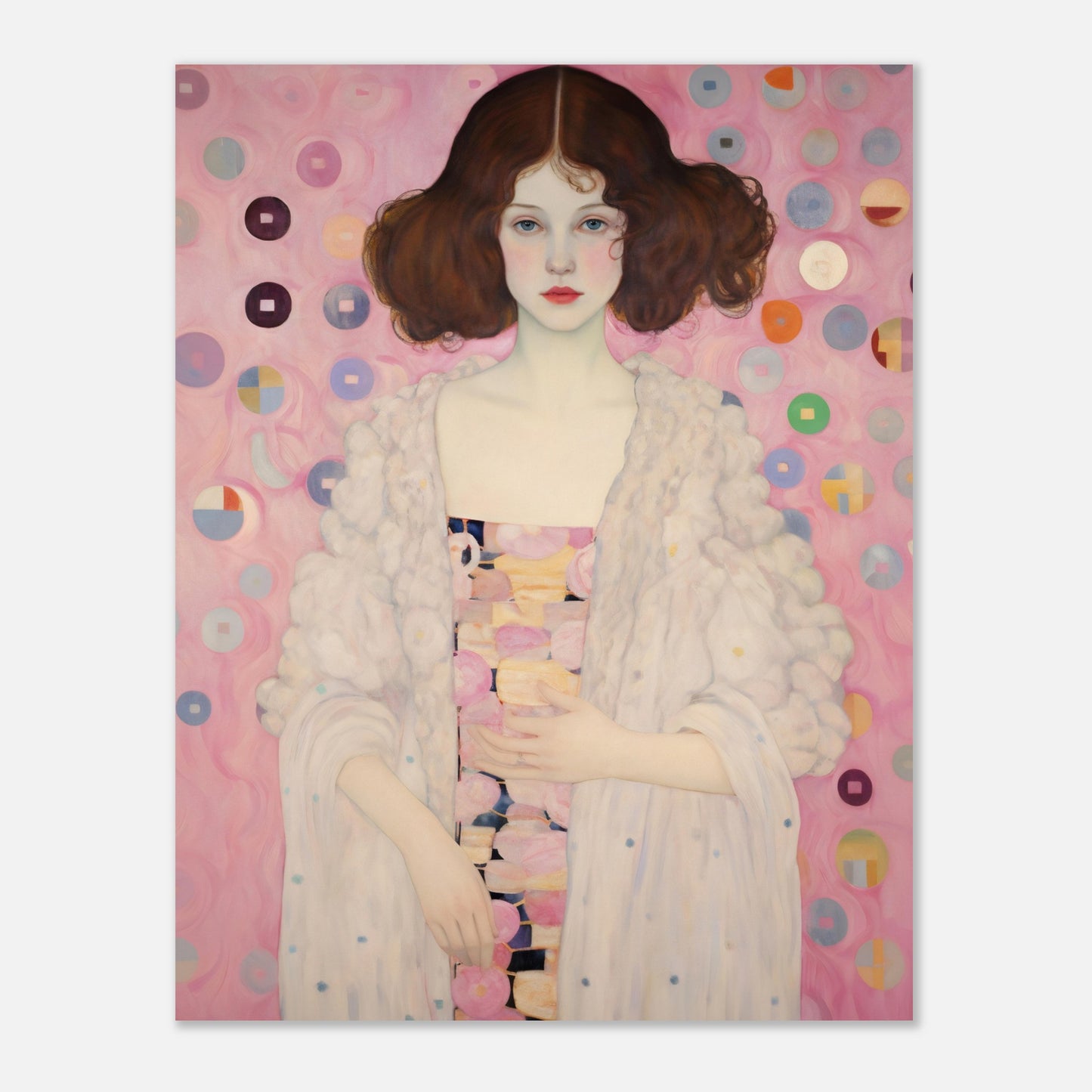 GUSTAV KLIMT INSPIRED - GIRL IN PINK - POSTER 11'' x 14''