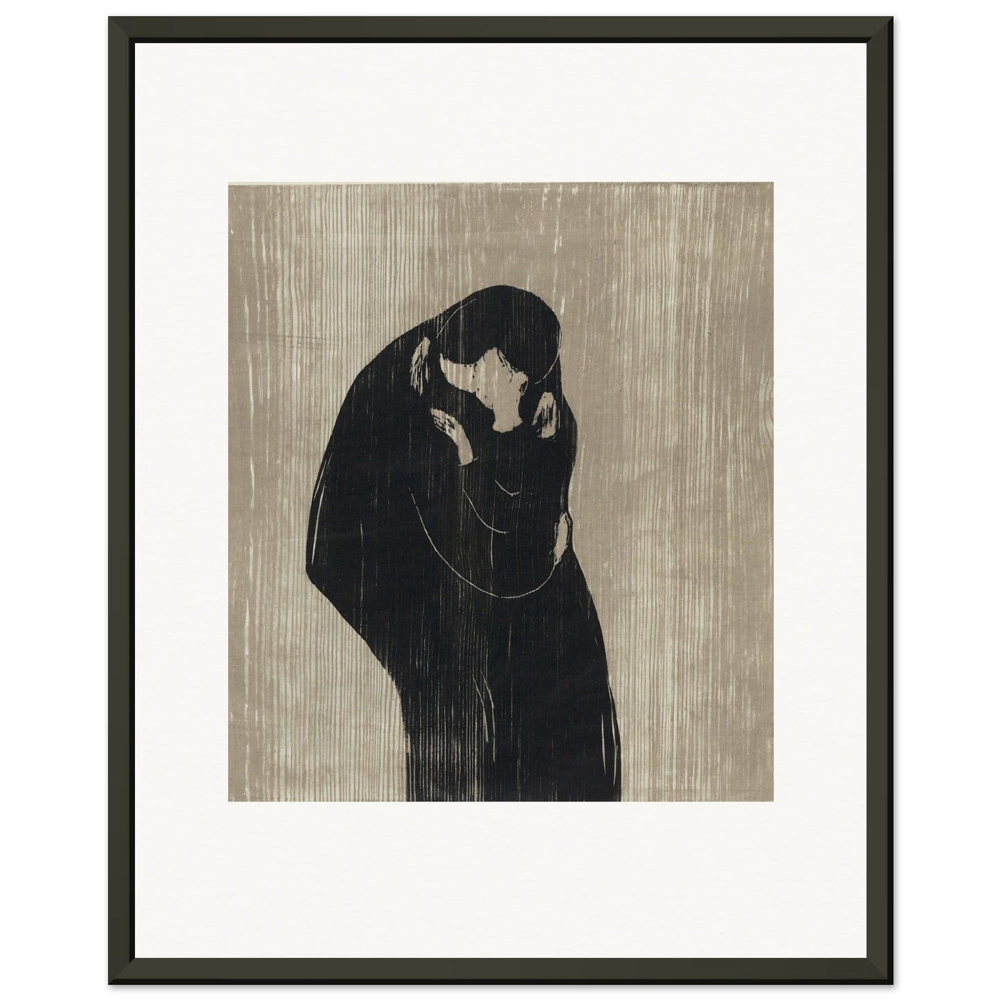 EDVARD MUNCH - THE KISS IV (1902) - MUSEUM MATTE POSTER IN METAL FRAME