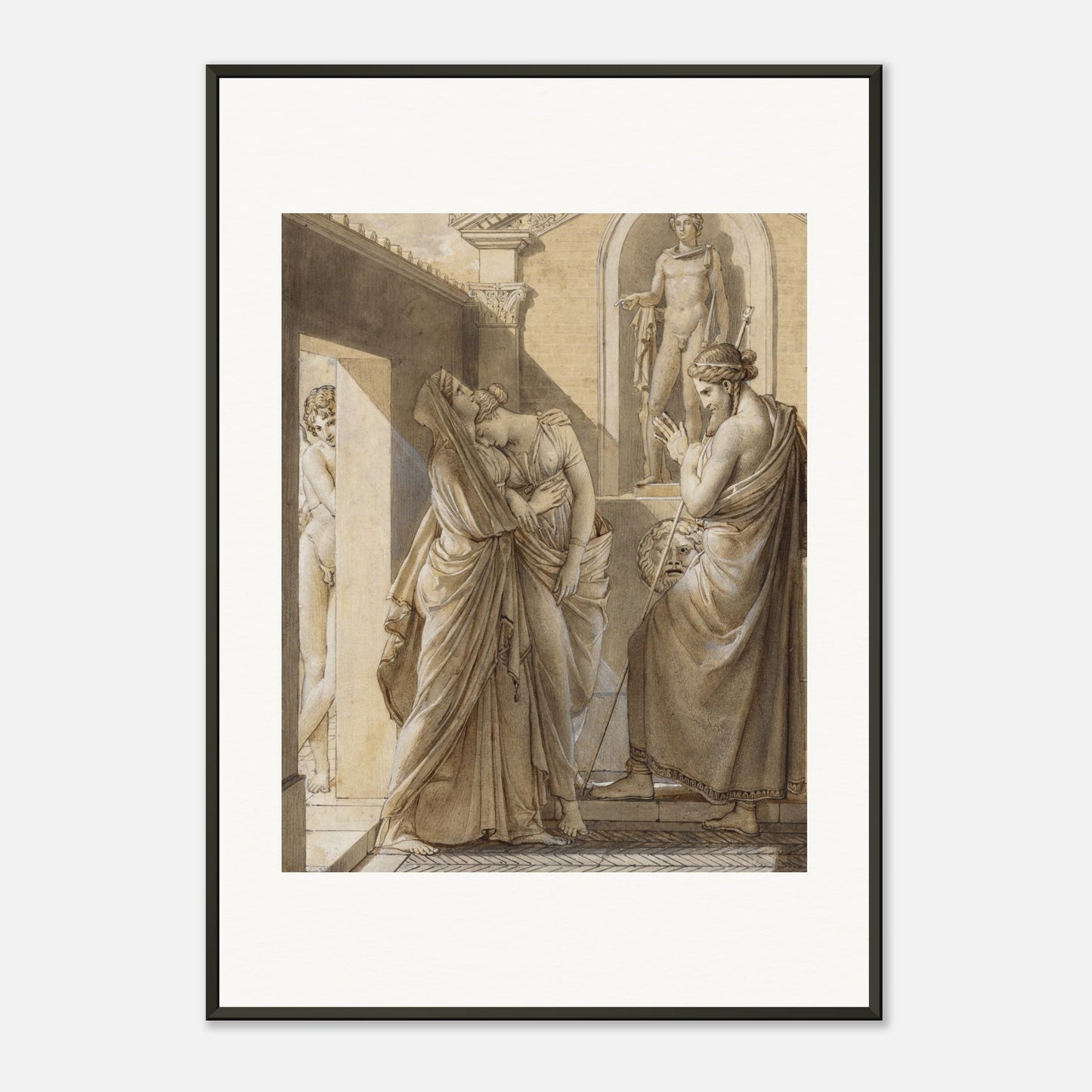 FRANCOIS GERARD - THE FATHER OF PSYCHE CONSULTING THE ORACLE OF APOLLO (1796) - MUSEUM MATTE POSTER IN METAL FRAME