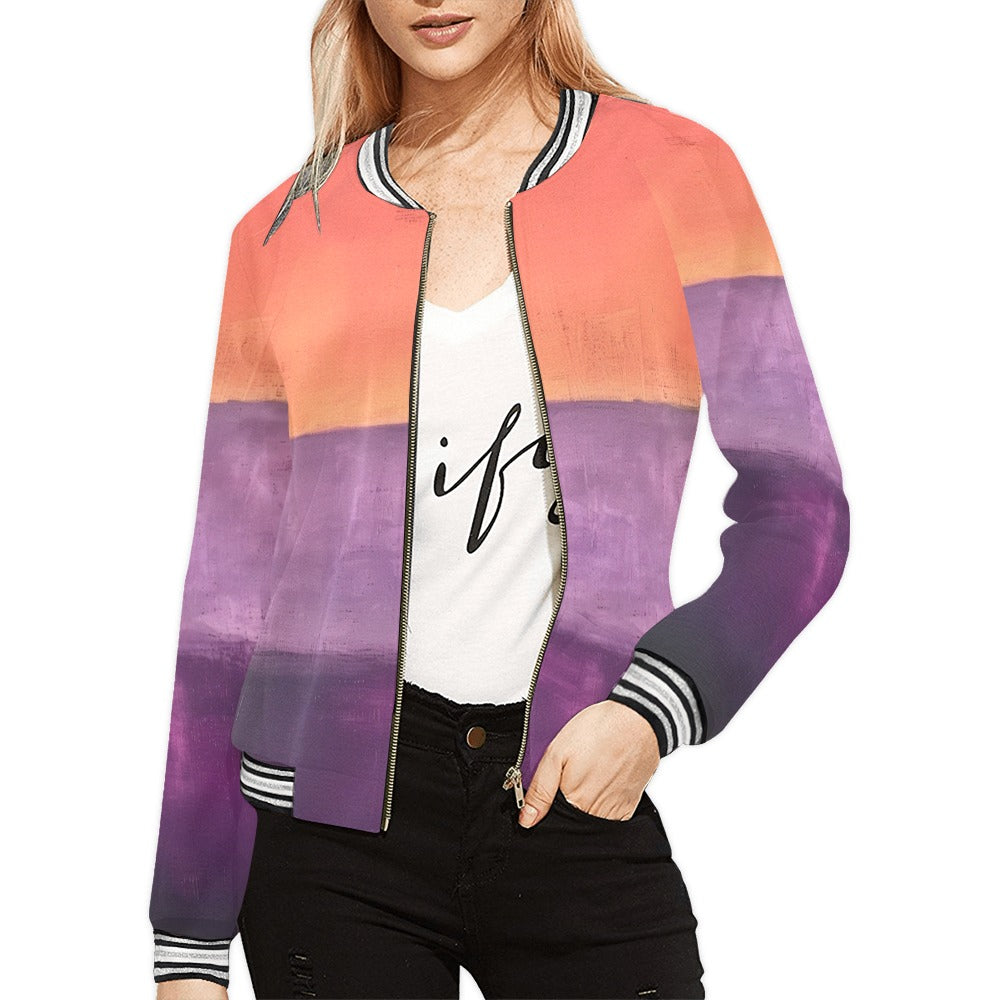 MARK ROTHKO - ABSTRACT - WOMEN'S FULL ZIPPER JACKET