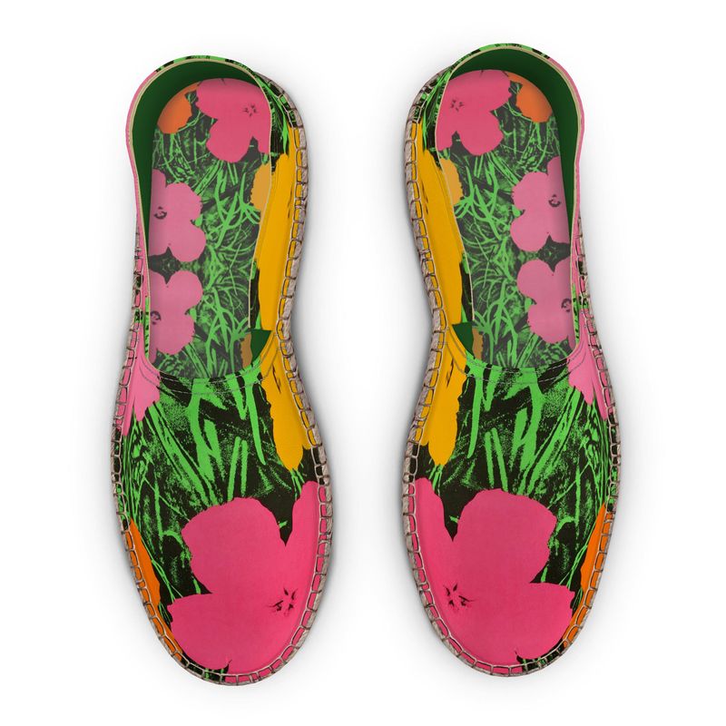 ANDY WARHOL - FLOWERS - HANDMADE ESPADRILLES FLAT BOTTOM UNISEX