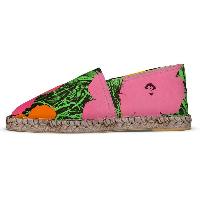 ANDY WARHOL - FLOWERS - HANDMADE ESPADRILLES FLAT BOTTOM UNISEX