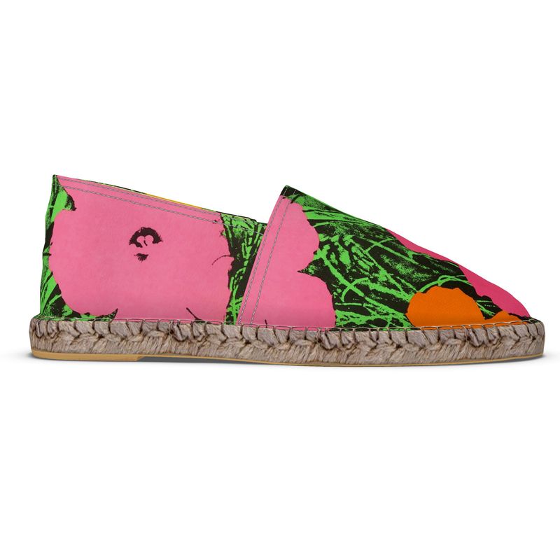 ANDY WARHOL - FLOWERS - HANDMADE ESPADRILLES FLAT BOTTOM UNISEX