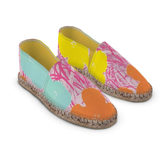 ANDY WARHOL - FLOWERS - HANDMADE ESPADRILLES FLAT BOTTOM UNISEX