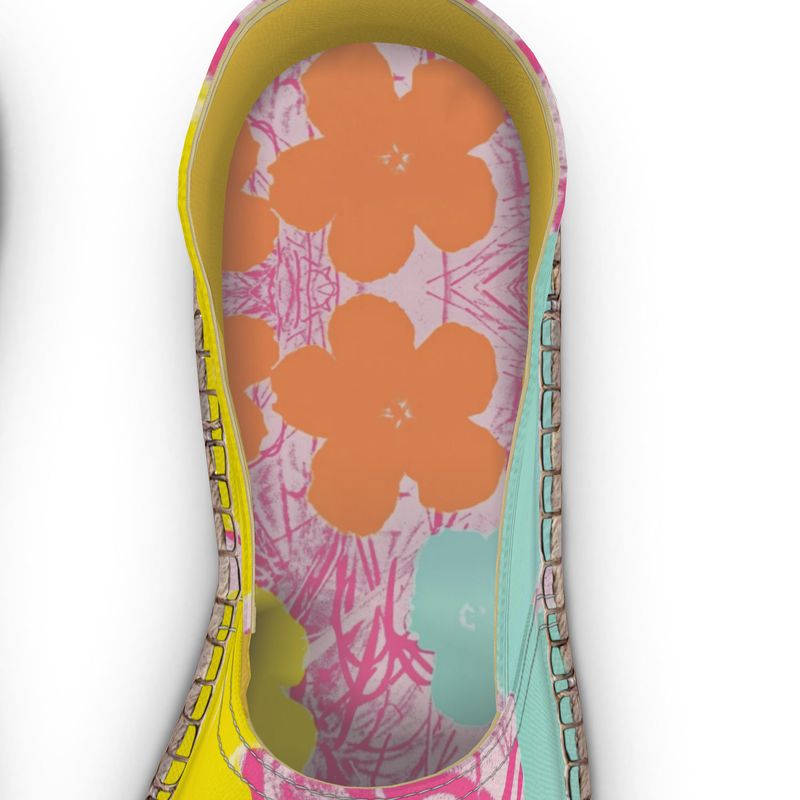 ANDY WARHOL - FLOWERS - HANDMADE ESPADRILLES FLAT BOTTOM UNISEX