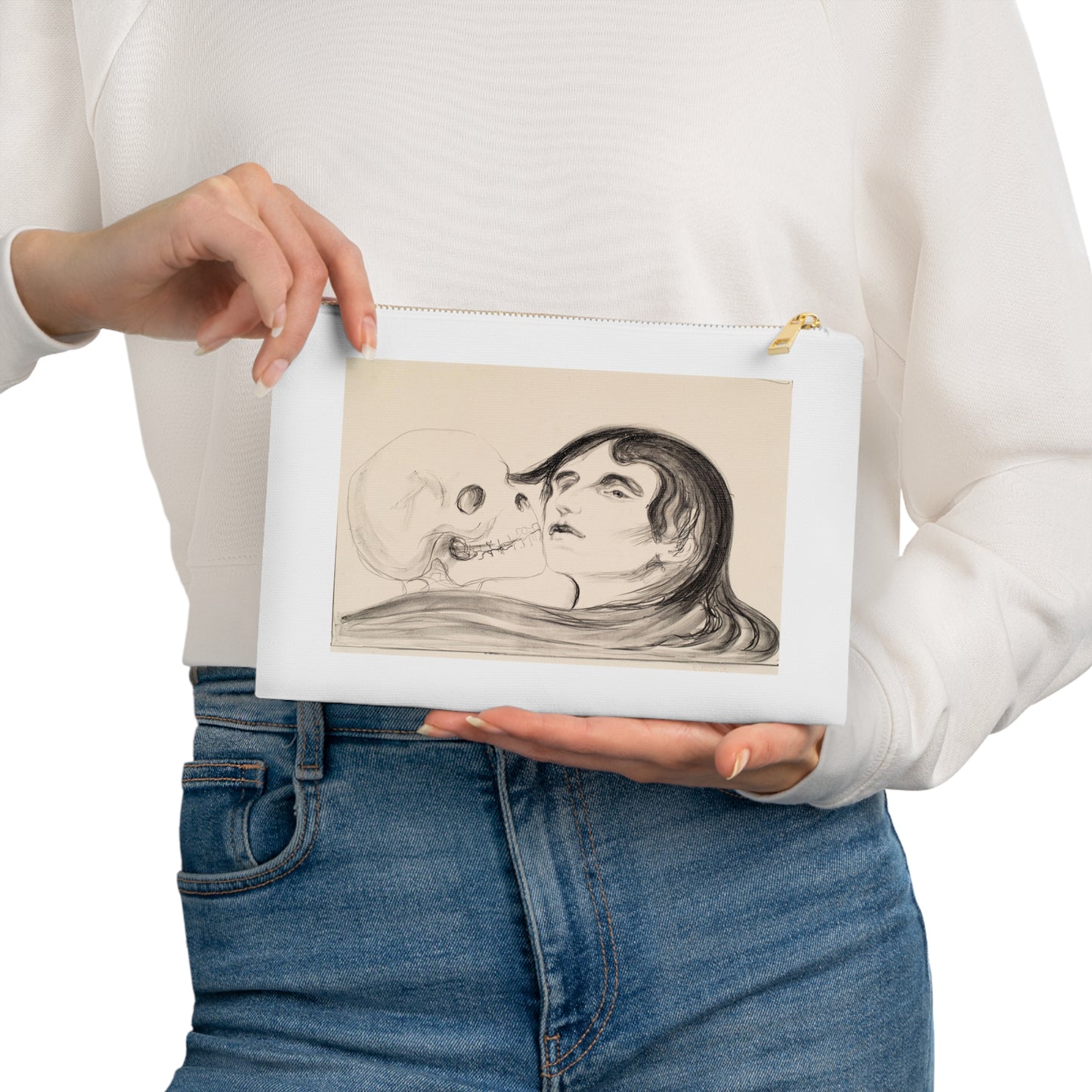 EDVARD MUNCH - THE KISS OF DEATH - COTTON CANVAS COSMETIC BAG TRAVEL ORGANIZER