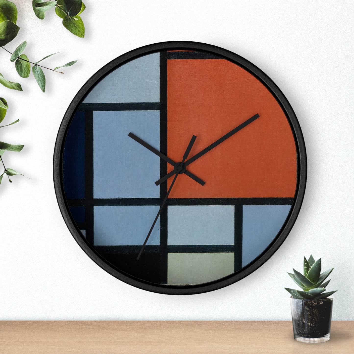 PIET MONDRIAN - COMPOSITION - WOODEN ART WALL CLOCK