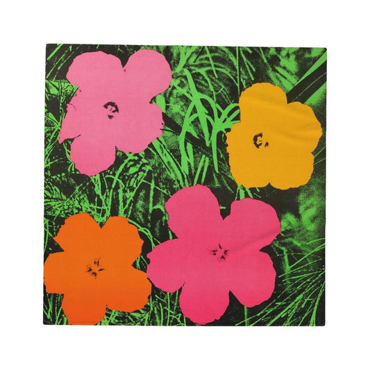 ANDY WARHOL - FLOWERS - POLY FLEECE 2 LAYERS BLANKET