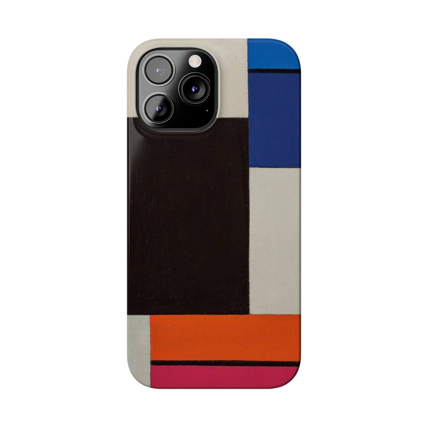 a cell phone case with a multicolored design