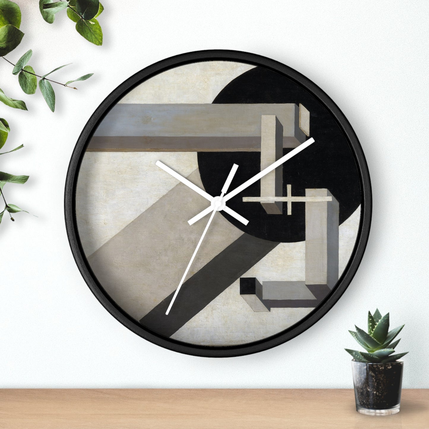 EL LISSITZKY - PROUN 1 D (1919)  - WOODEN ART WALL CLOCK