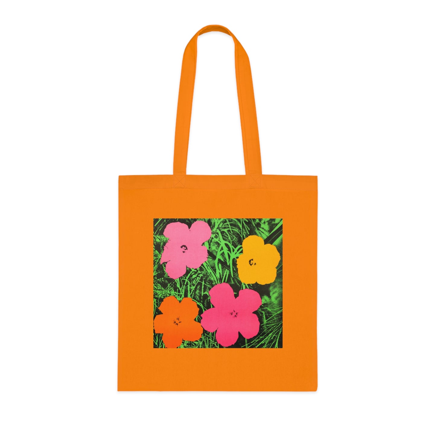 a bag with a picture of flowers on it