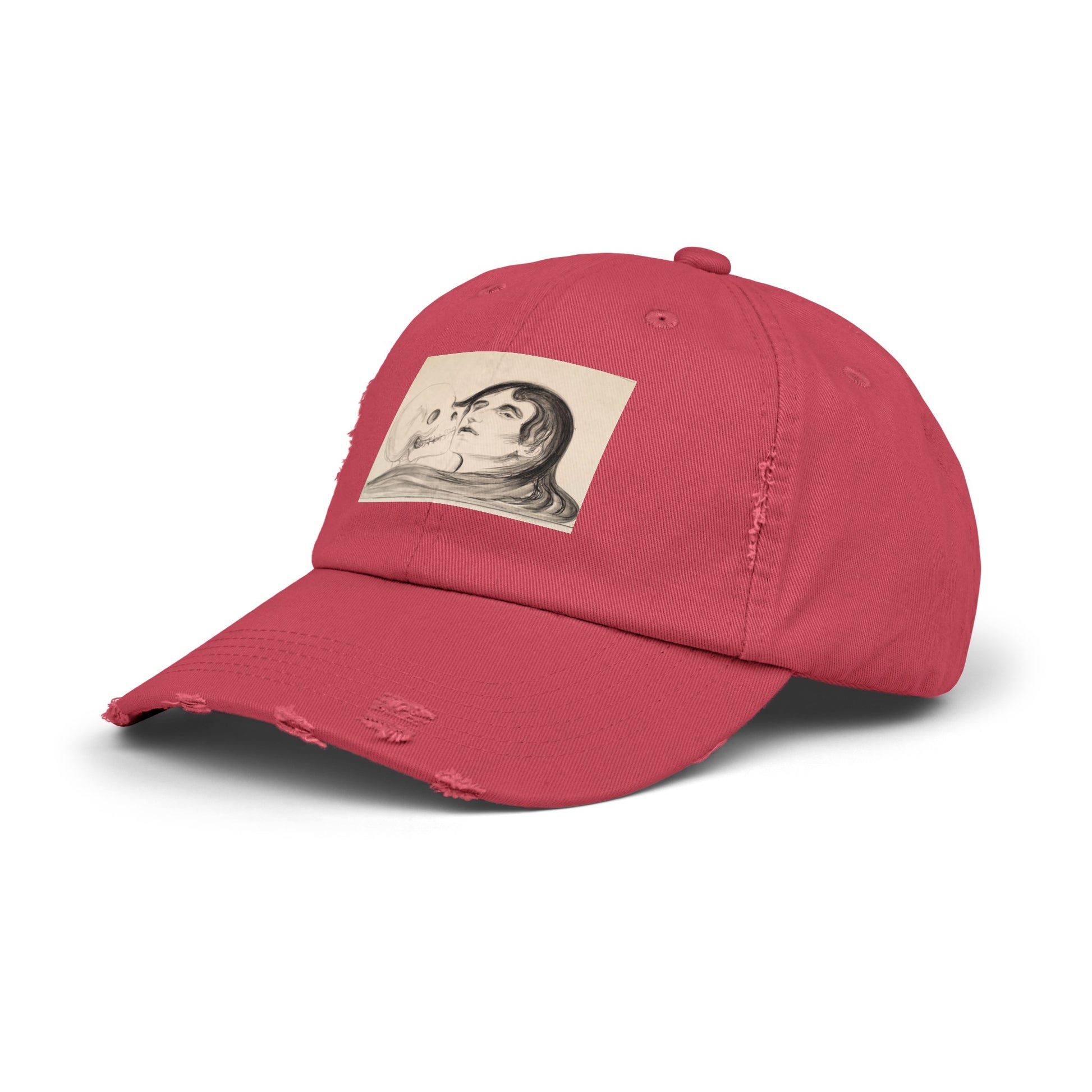 a red hat with a picture of a man on it