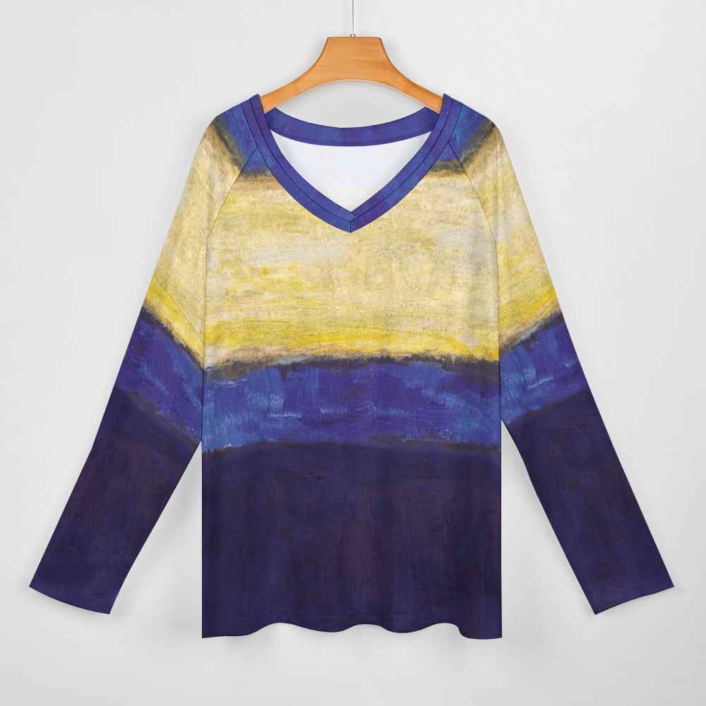 MARK ROTHKO - ABSTRACT ART - LONG SLEEVE LOOSE TEE FOR HER 