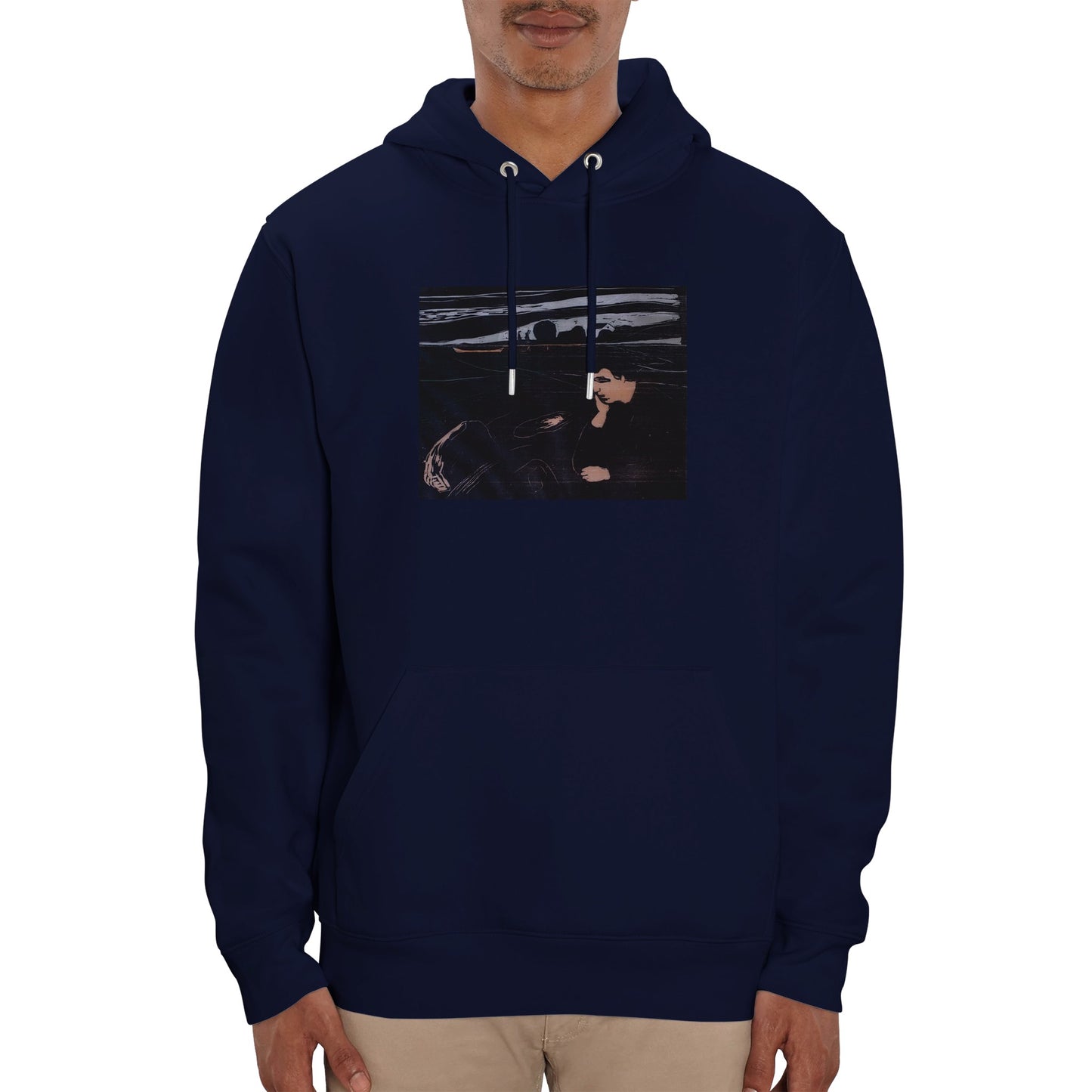 EDVARD MUNCH - EVENING MELANCHOLY III - ORGANIC UNISEX PULLOVER HOODIE