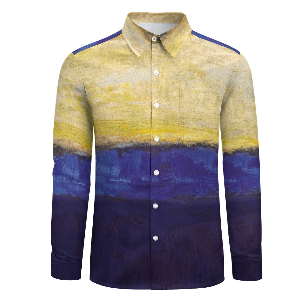 MARK ROTHKO - ABSTRACT - ONE POCKET LONG SLEEVE VELVET SHIRT FOR HIM