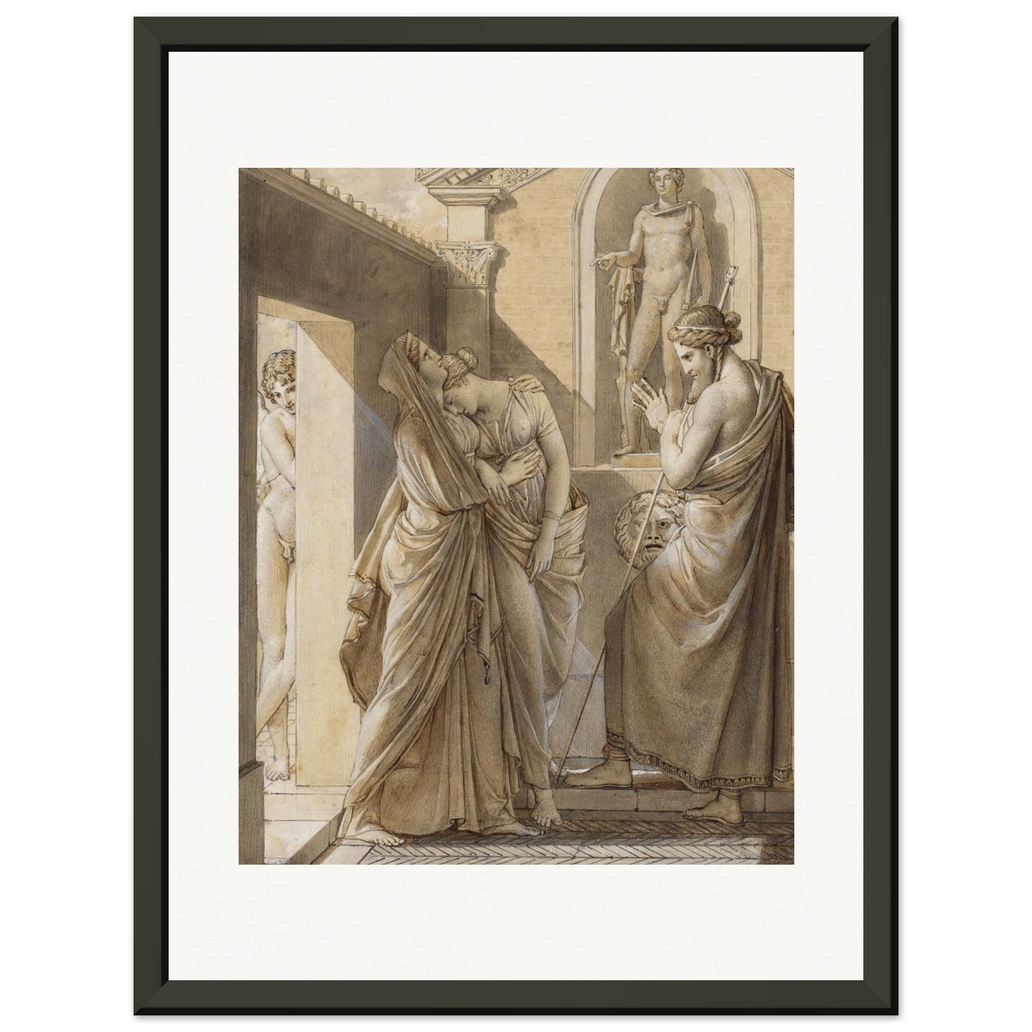 FRANCOIS GERARD - THE FATHER OF PSYCHE CONSULTING THE ORACLE OF APOLLO (1796) - MUSEUM MATTE POSTER IN METAL FRAME