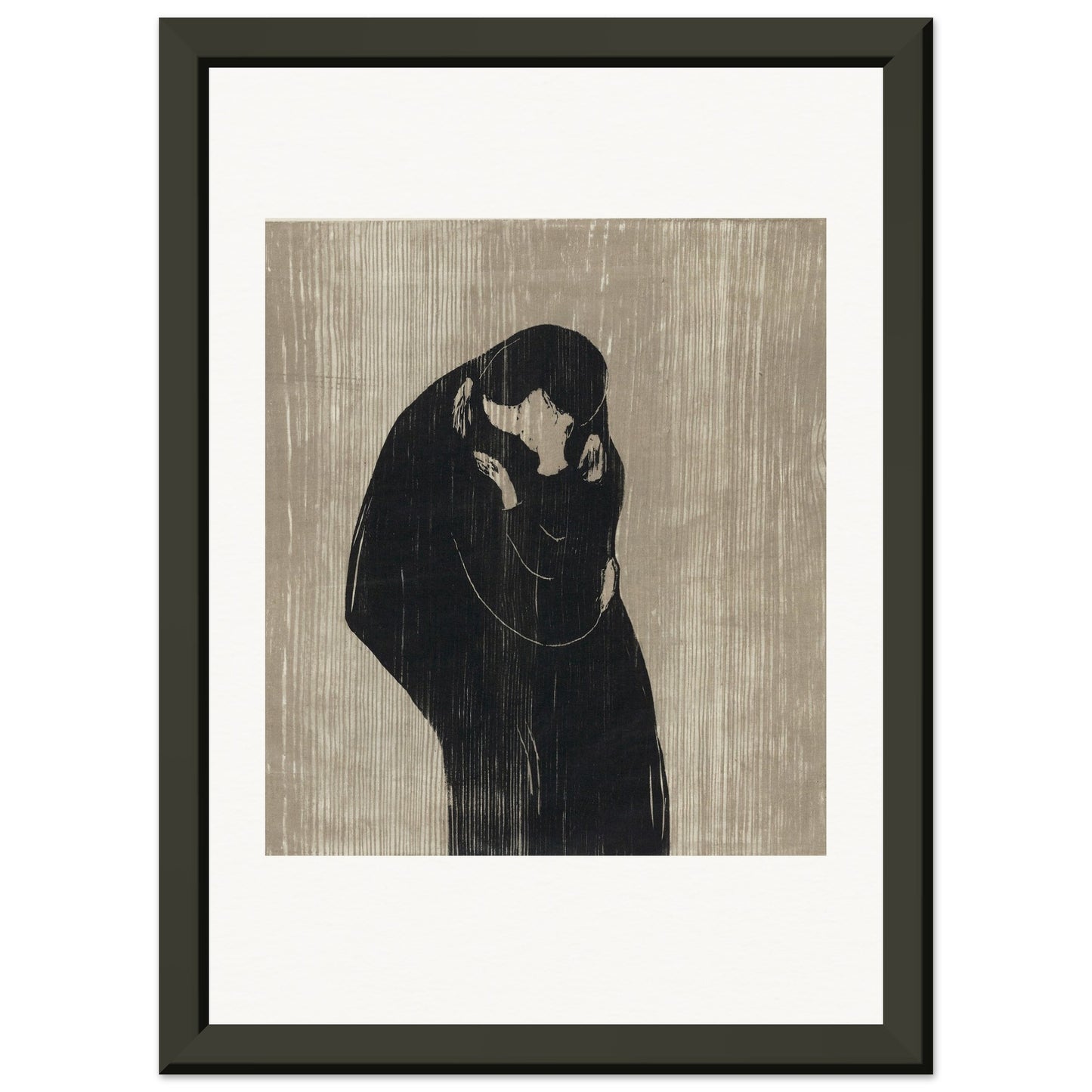 EDVARD MUNCH - THE KISS IV (1902) - MUSEUM MATTE POSTER IN METAL FRAME