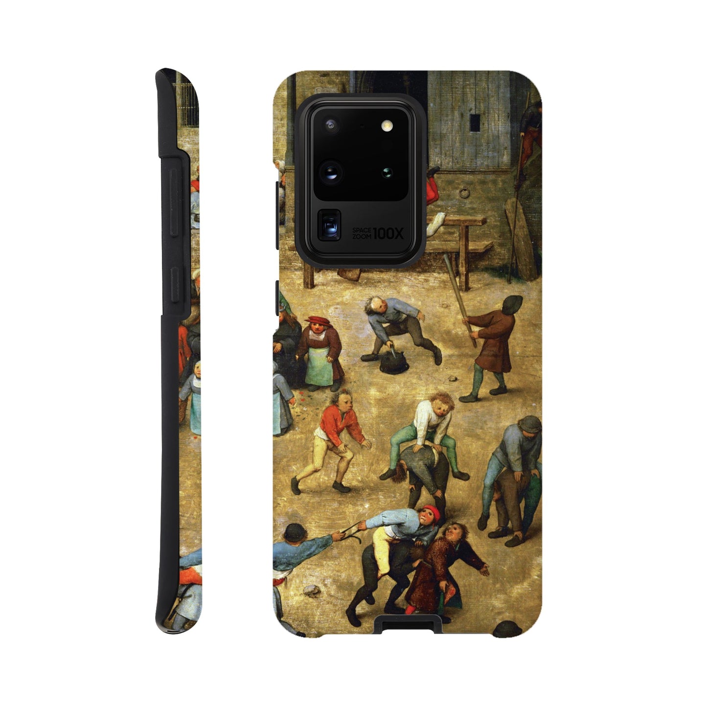 a phone case with a painting of people on it