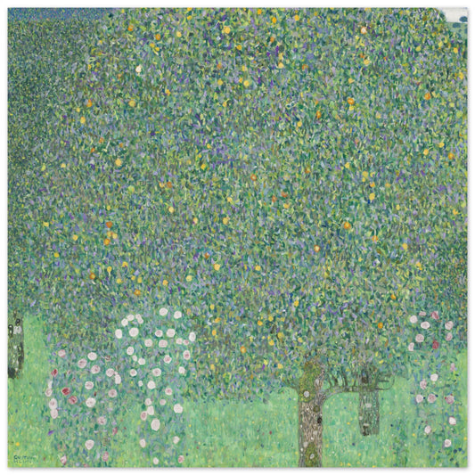 GUSTAV KLIMT - ROSEBUSHES UNDER THE TREES (circa 1905) - POSTER 12'' x 12'' 