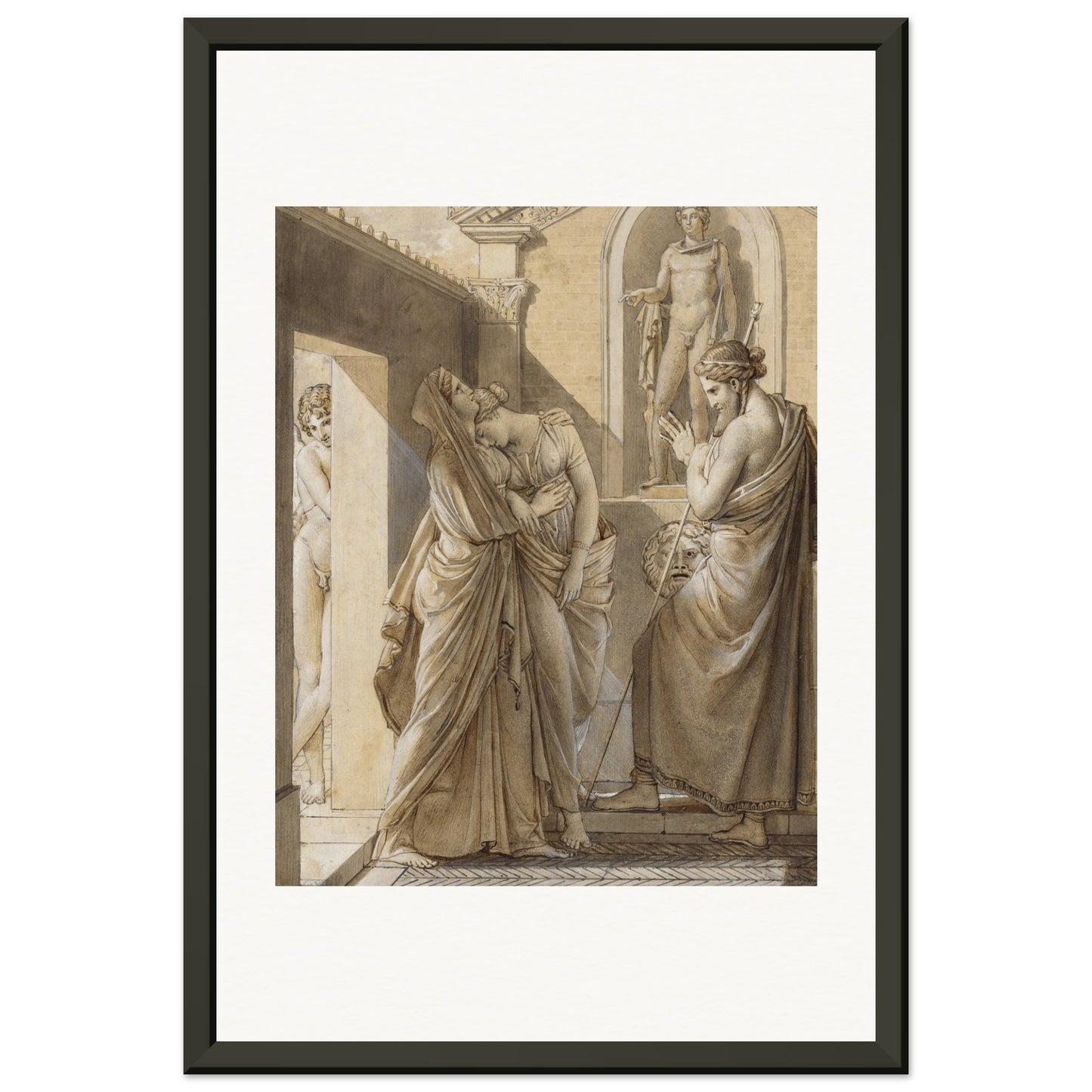 FRANCOIS GERARD - THE FATHER OF PSYCHE CONSULTING THE ORACLE OF APOLLO (1796) - MUSEUM MATTE POSTER IN METAL FRAME