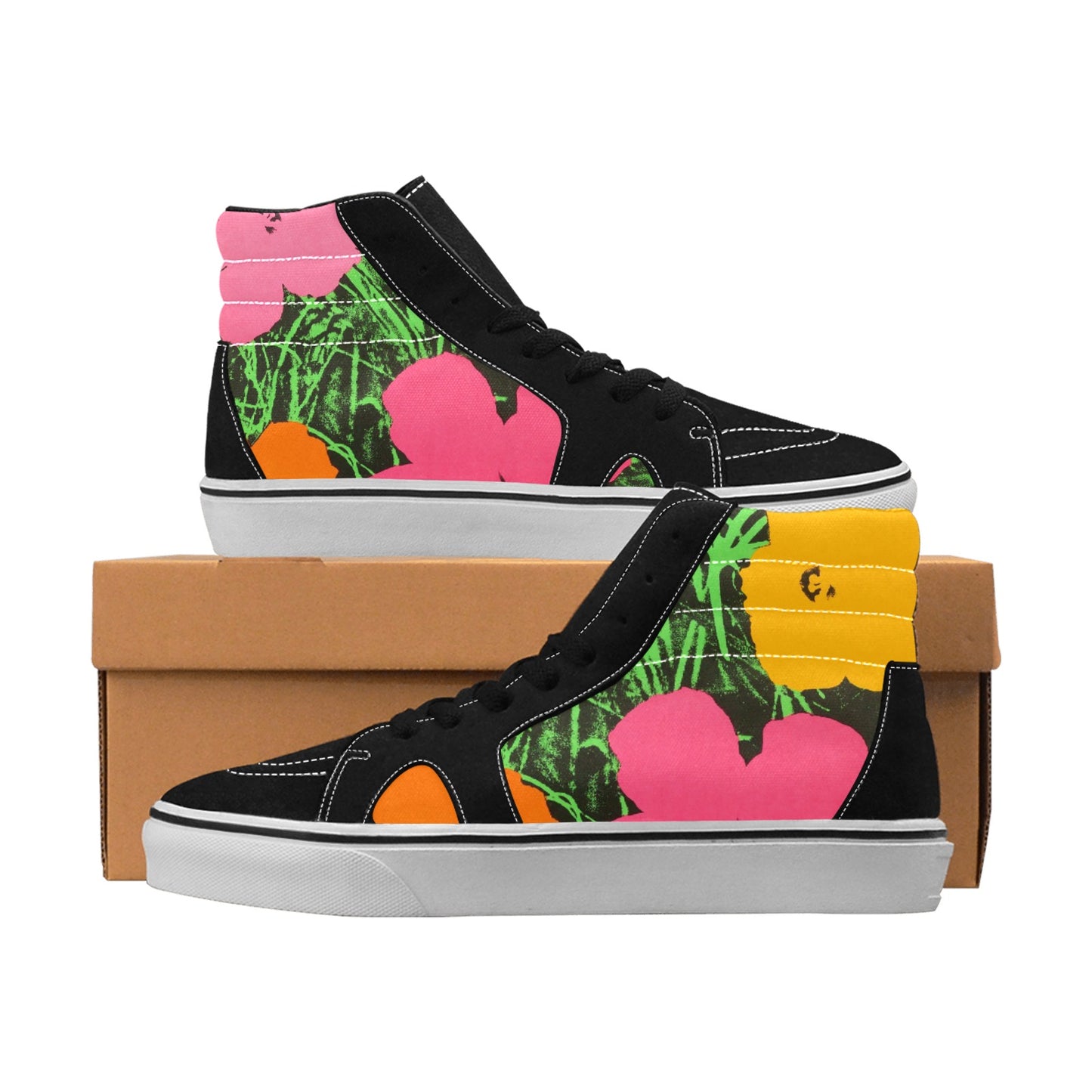 ANDY WARHOL - FLOWERS - MEN'S HIGH TOP CANVAS SHOES