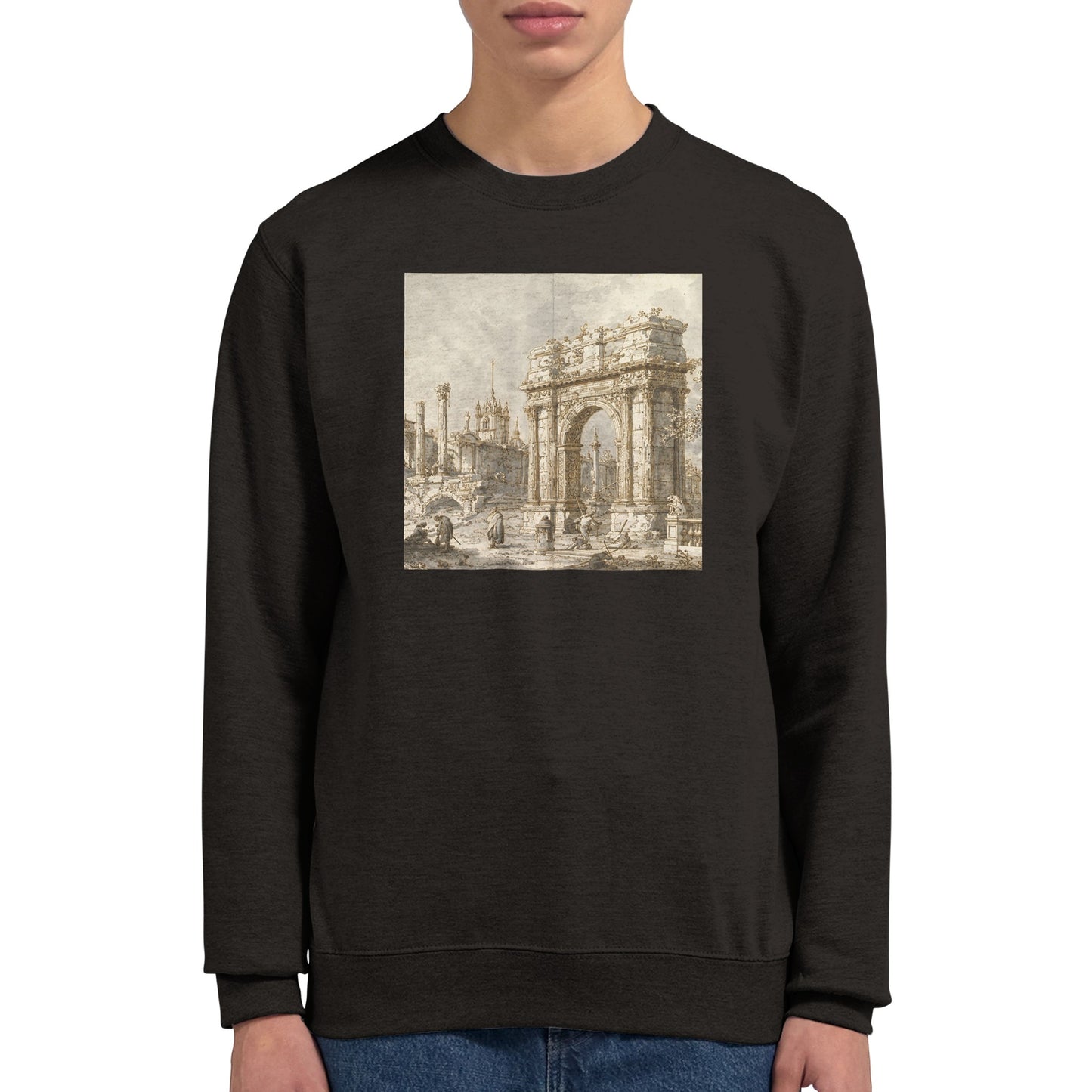 CANALETTO - CAPRICCIO WITH A ROMAN TRIUMPHAL ARCH- CLASSIC UNISEX SWEATSHIRT