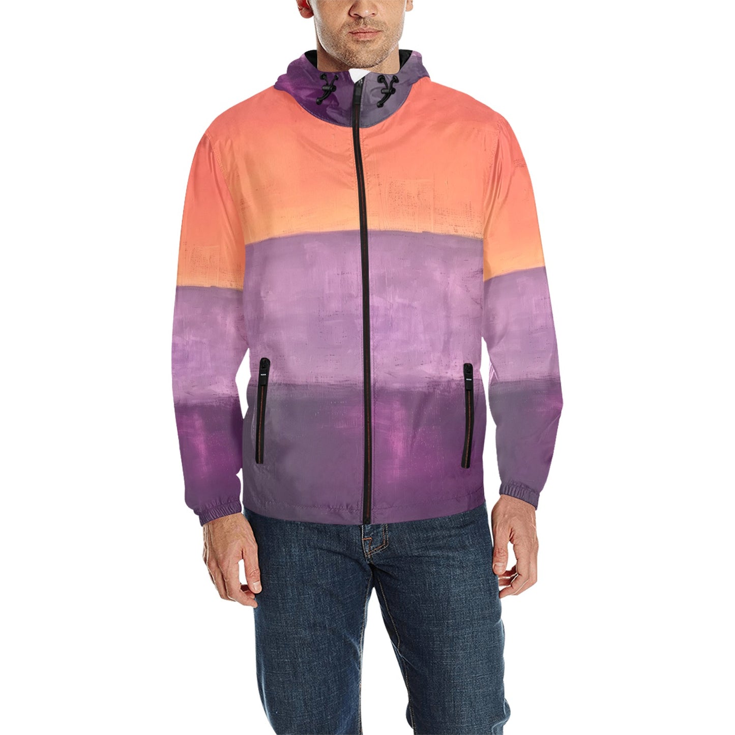 MARK ROTHKO - ABSTRACT ART - MEN'S QUILTED WINDBREAKER 