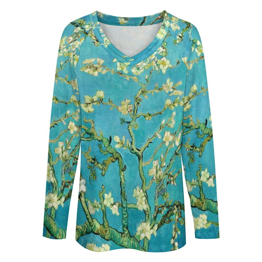 VINCENT VAN GOGH - ALMOND BLOSSOMS - LONG SLEEVE LOOSE TEE FOR HER