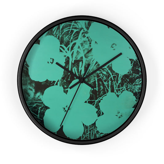 ANDY WARHOL - TEN-FOOT FLOWERS - WOODEN WALL ART CLOCK