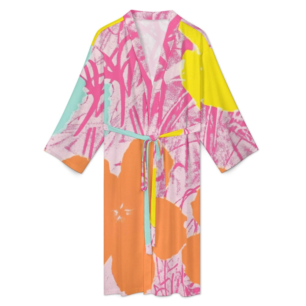 ANDY WARHOL - FLOWERS - MEN'S POLYESTER BATHROBE