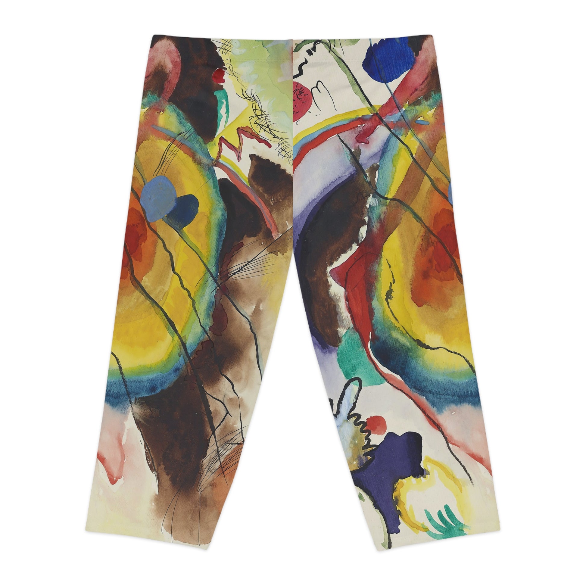 a pair of pants with a painting on it