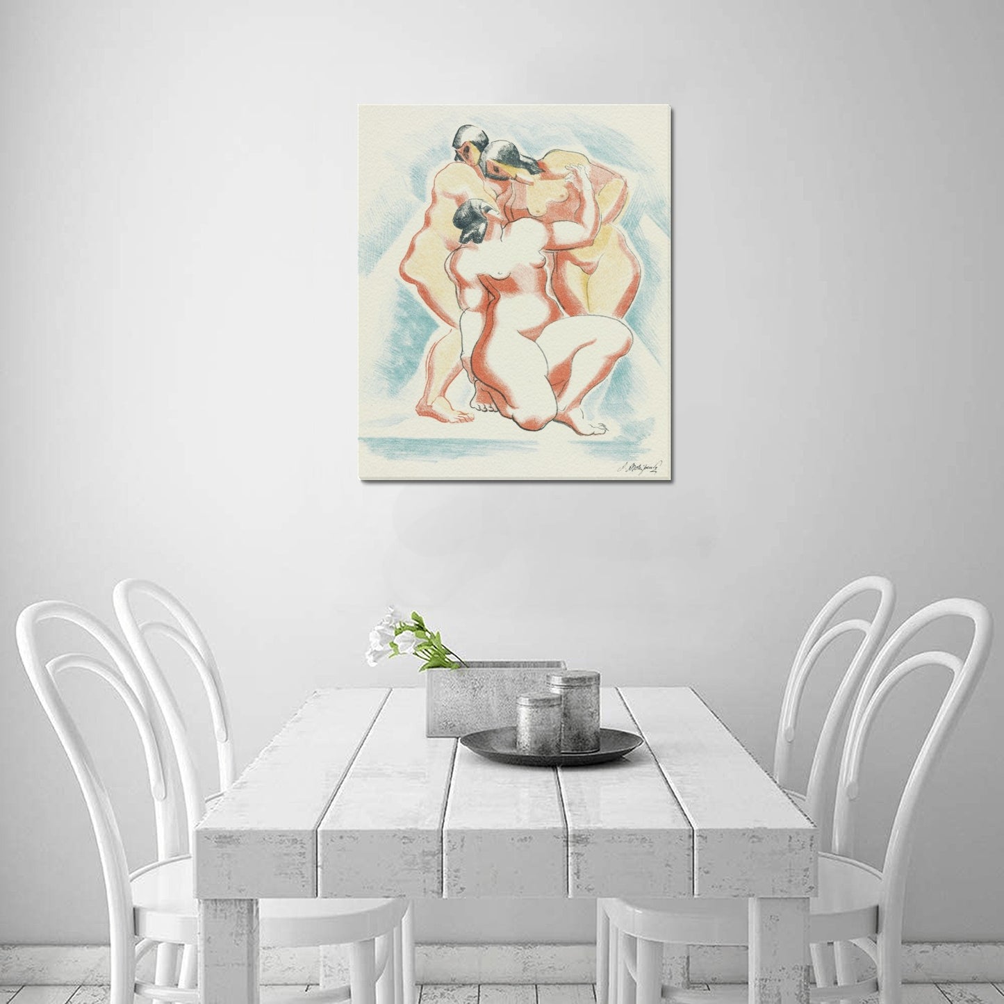 AFTER RODIN - ABSTRACT NUDE - WRAPPED CANVAS PRINT 20" x 24"