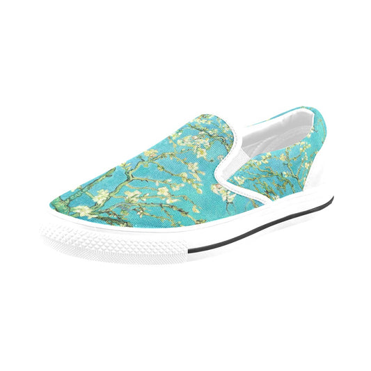 a women's slip on sneaker with a floral print